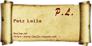 Petz Leila névjegykártya
